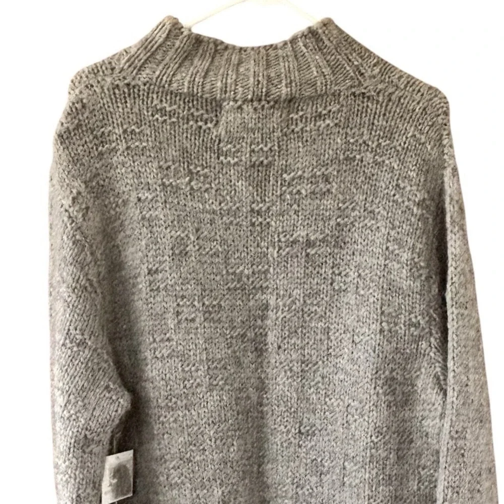 Bowen & Wright Menswear Size‎ Medium 100% Hand Knit Wool Sweater Gray Mock Neck